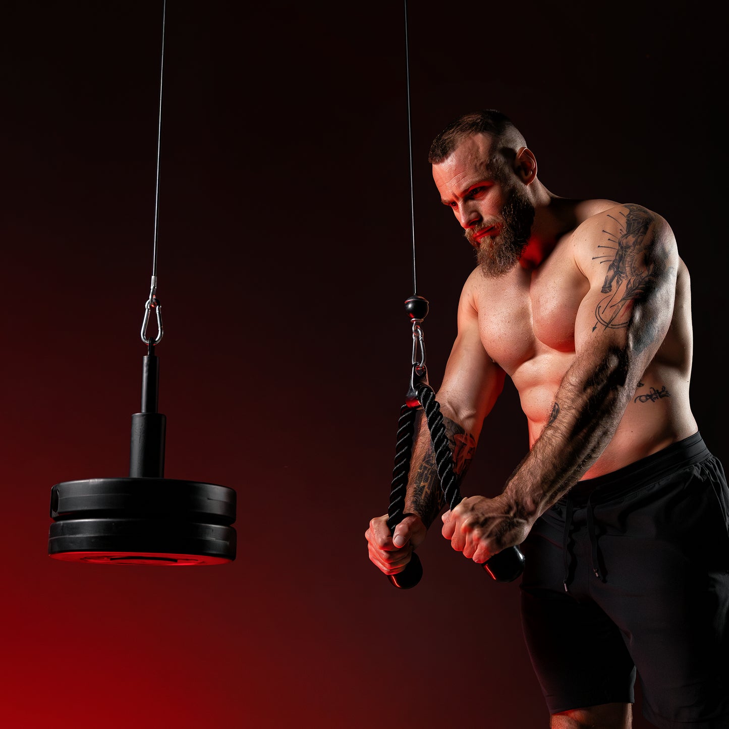 Ceiling Mounted Lat Pulldown Black