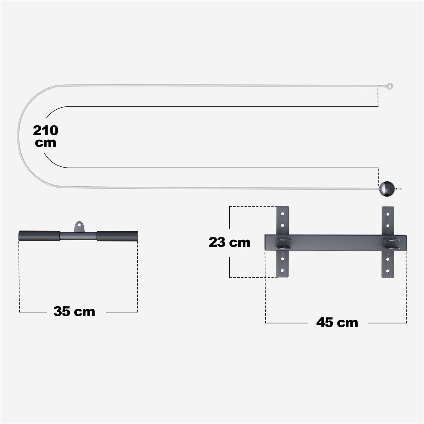 Ceiling Mounted Lat Pulldown Black