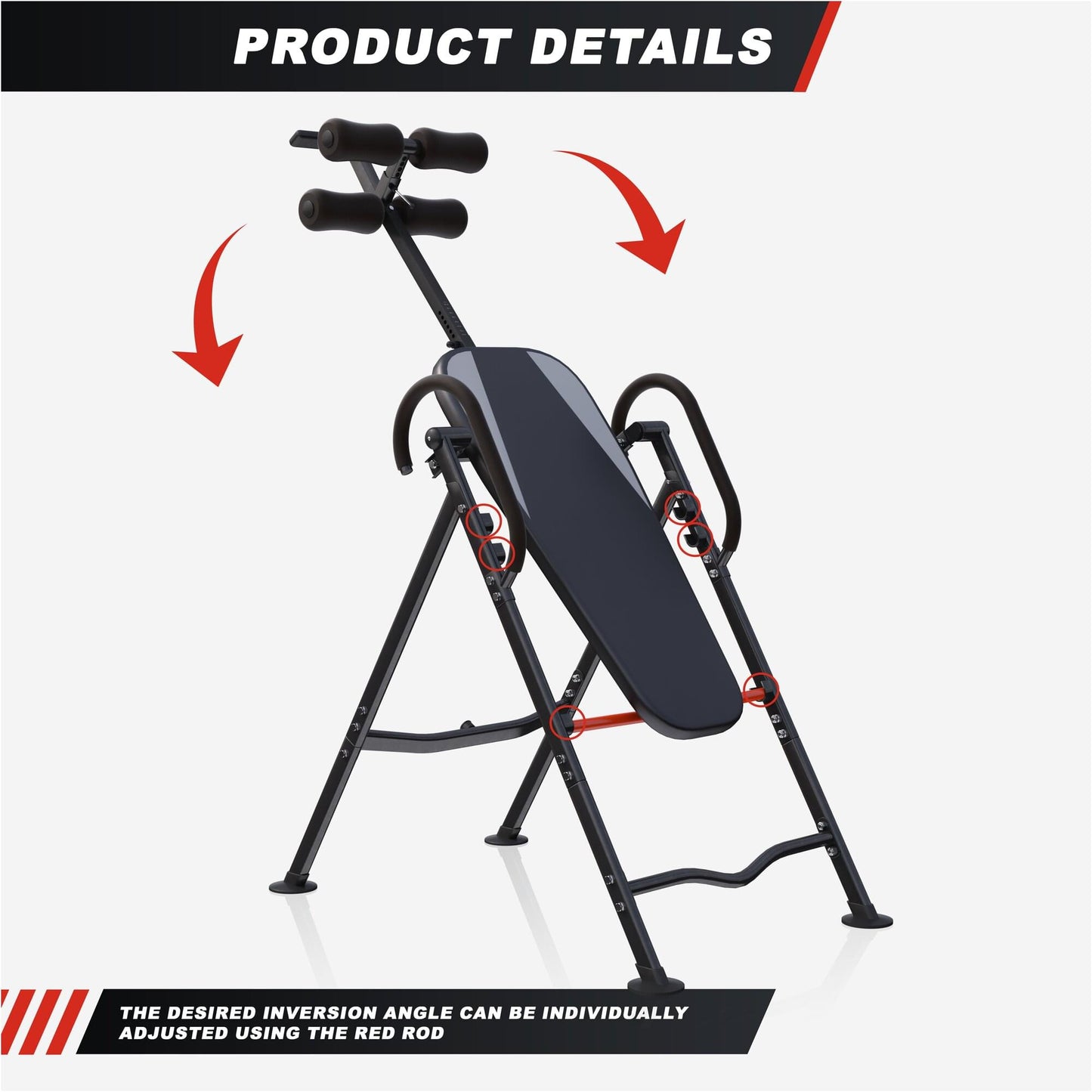 Gravity Inversion Table Black/Silver/Red