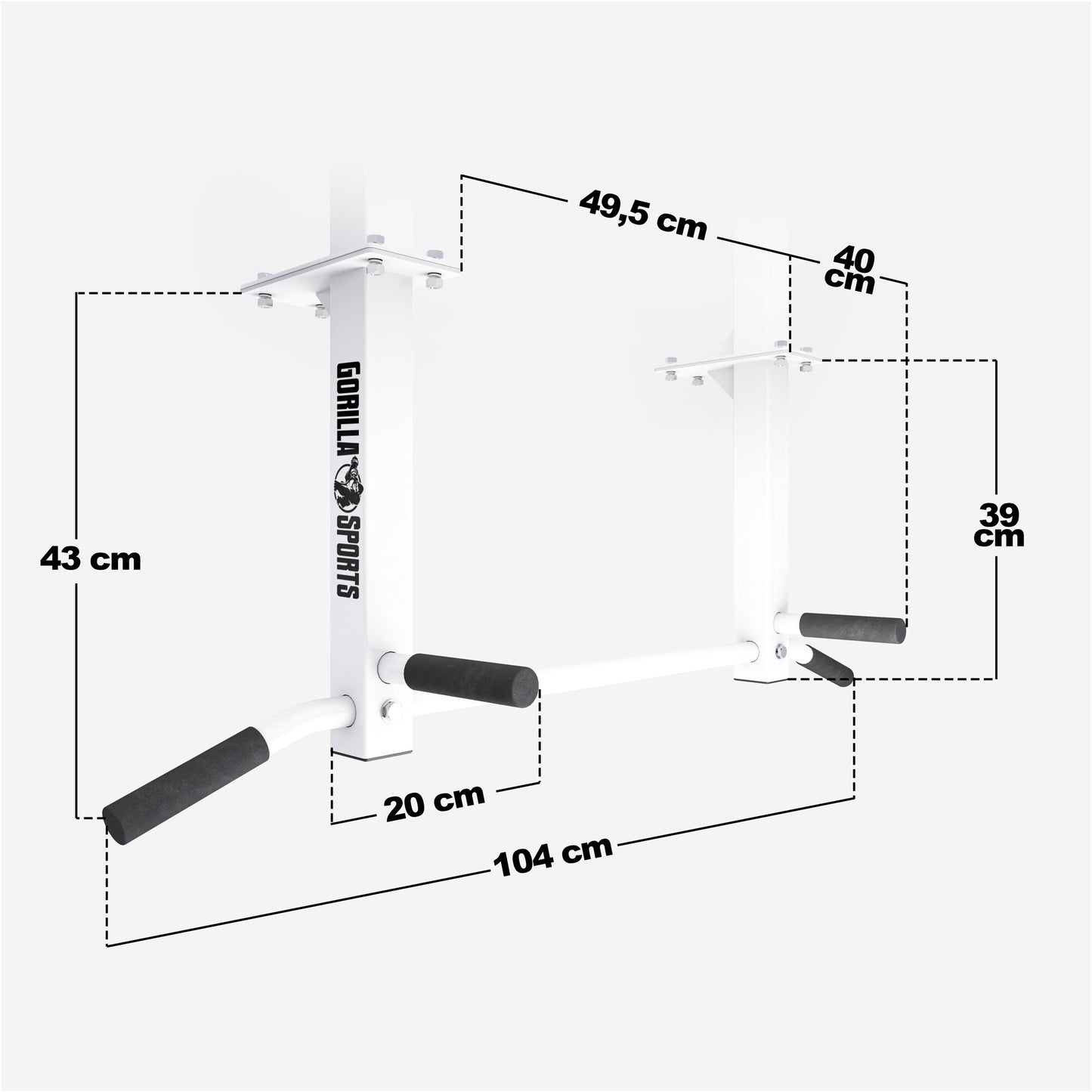 Ceiling-Mounted Pull-Up Bar (Black/White)