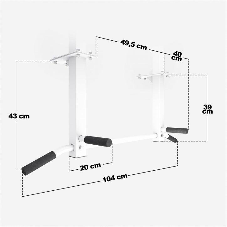 Ceiling-Mounted Pull-Up Bar (Black/White)