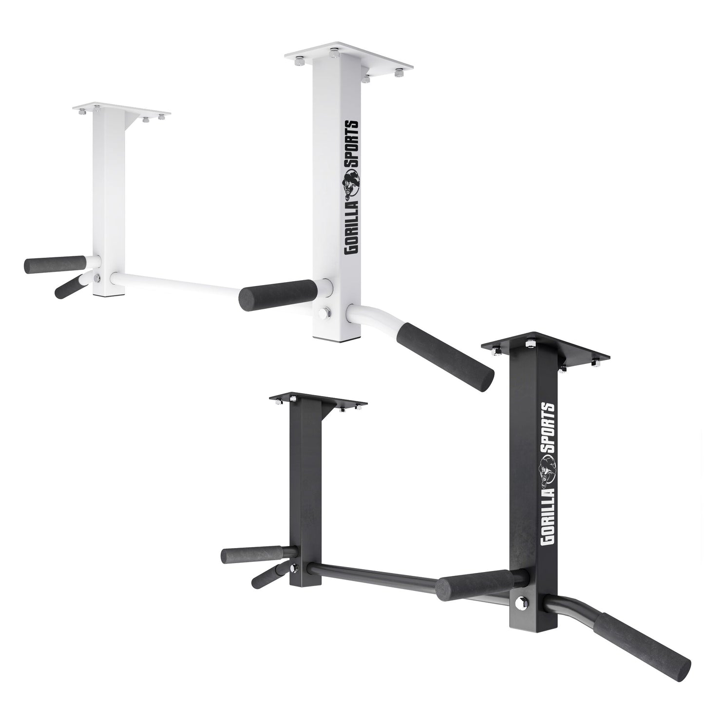 Ceiling-Mounted Pull-Up Bar (Black/White)