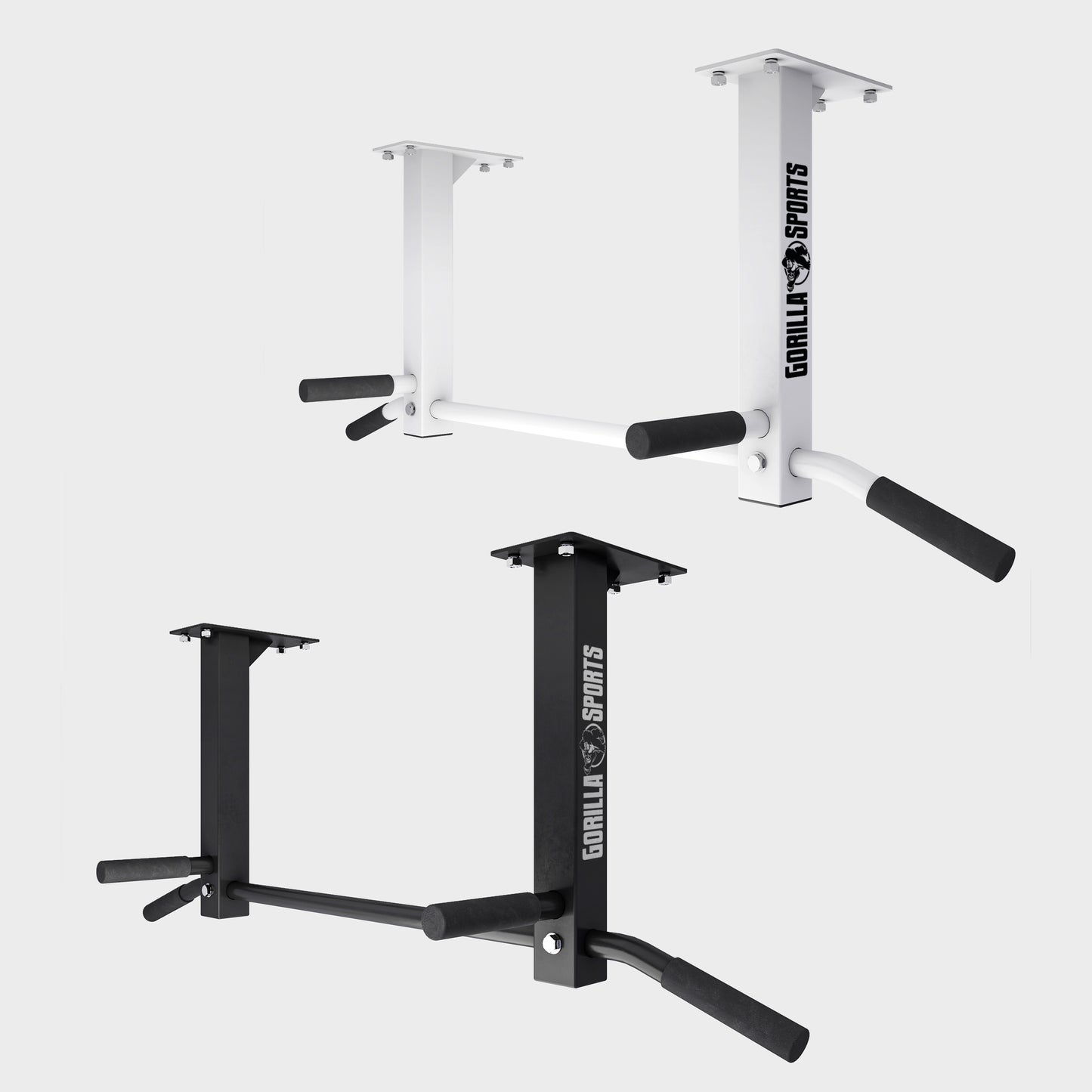 Ceiling-Mounted Pull-Up Bar (Black/White)