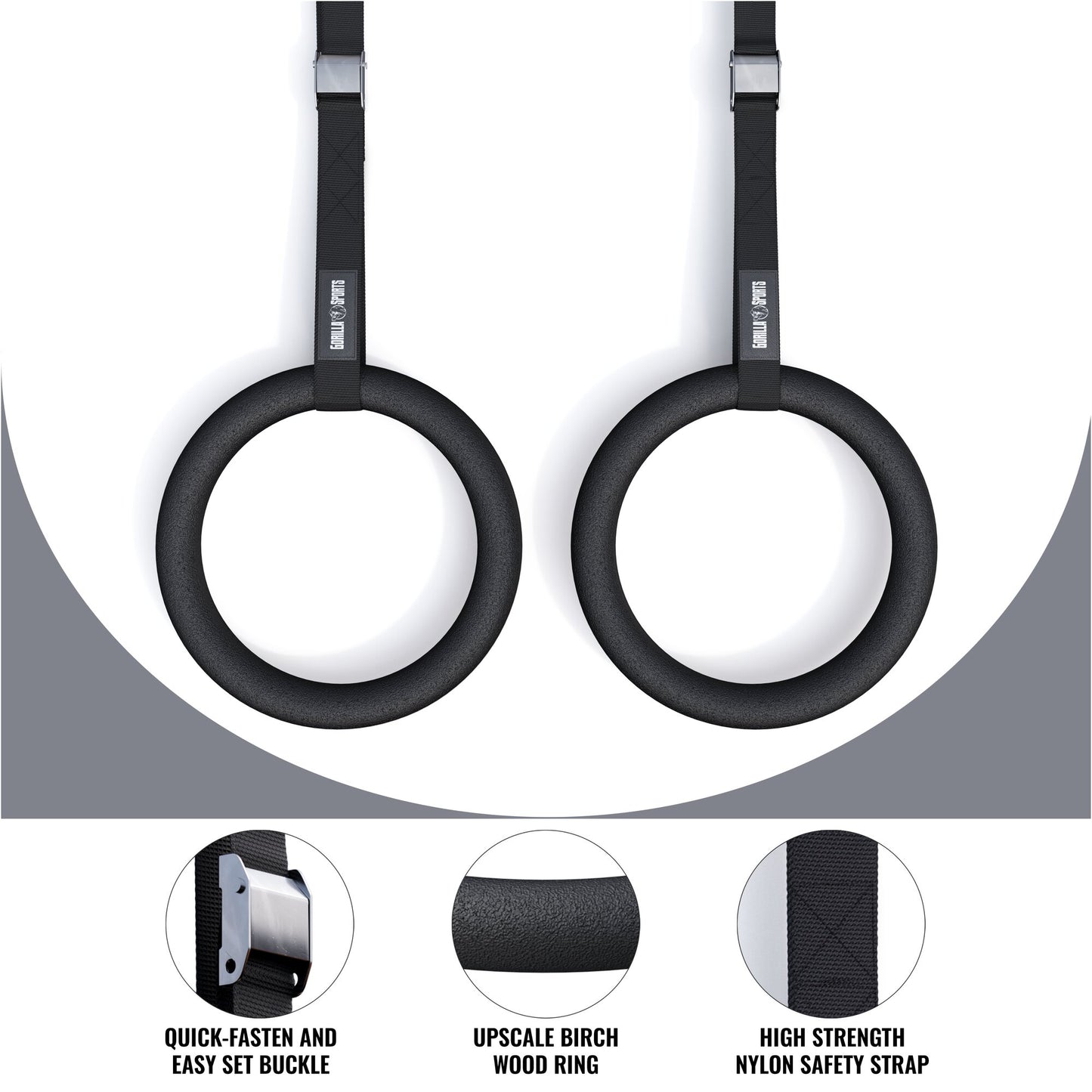 Gymnastic Rings in Plastic/Wood (Set of 2)