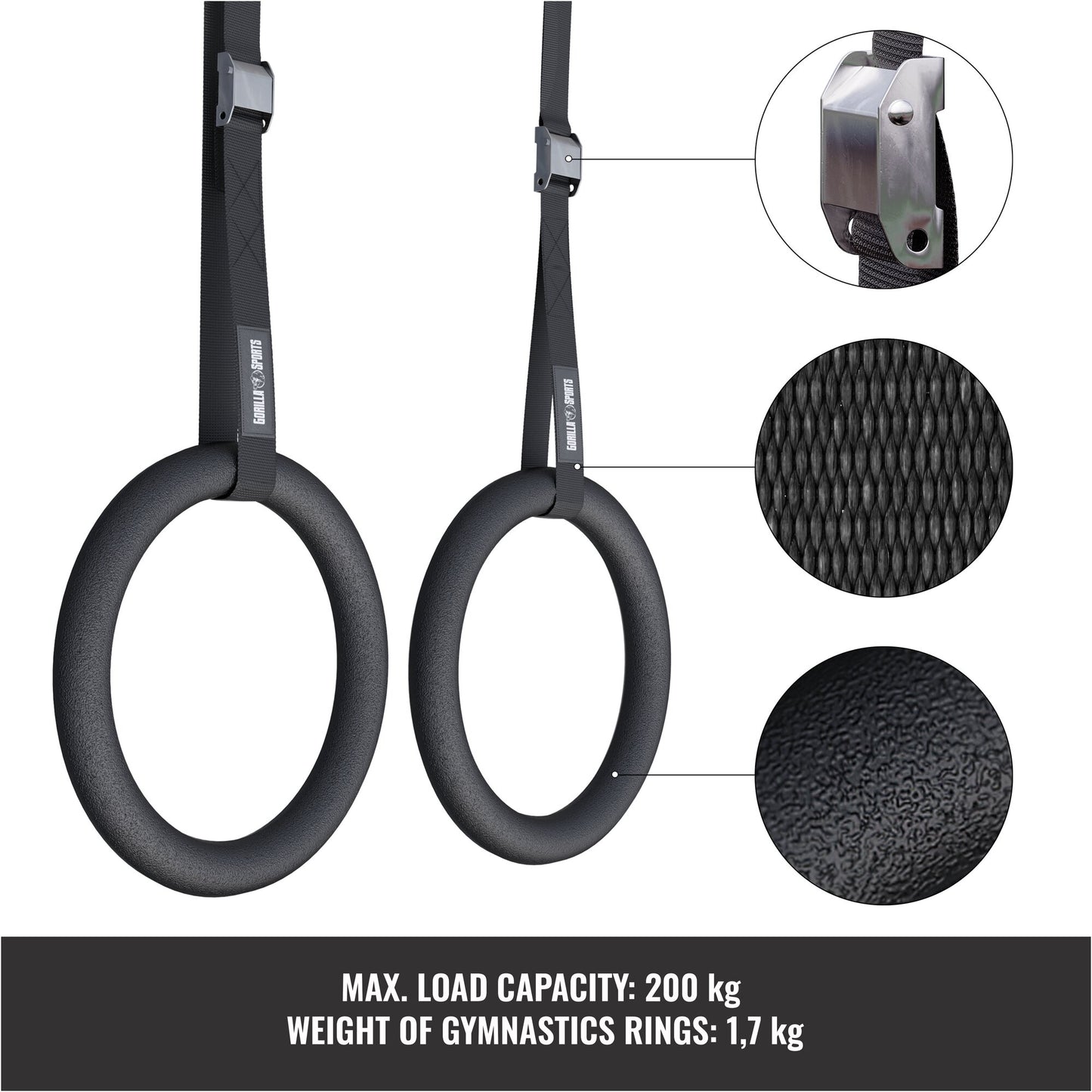 Gymnastic Rings in Plastic/Wood (Set of 2)