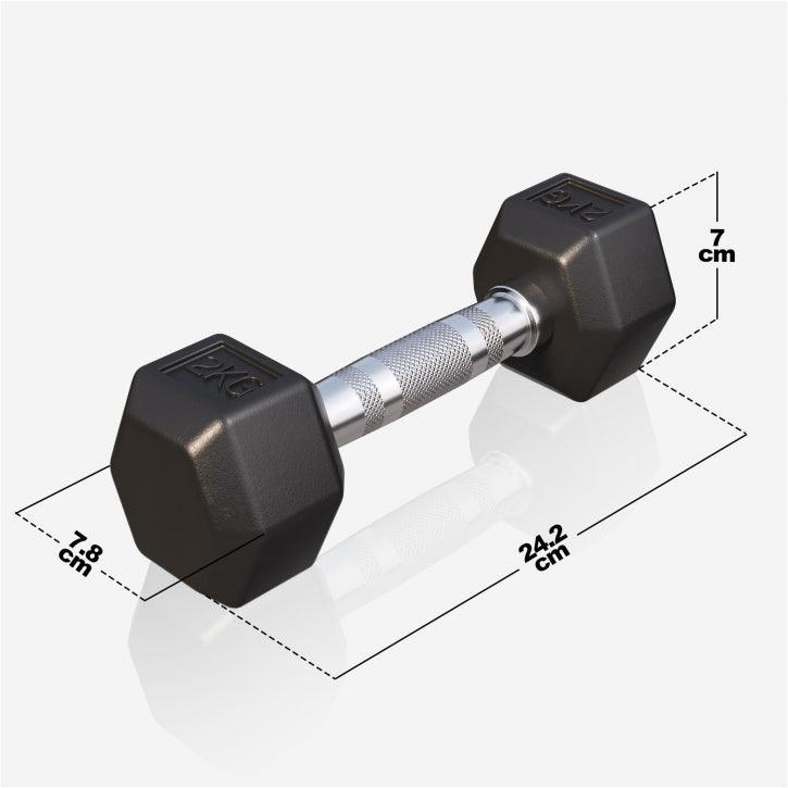 Hex Rubber Dumbbell 2 - 27.5 kg