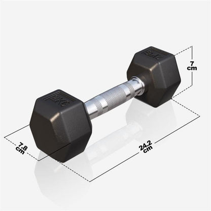 Hex Rubber Dumbbell 2 - 27.5 kg