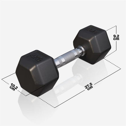 Hex Rubber Dumbbell 2 - 27.5 kg