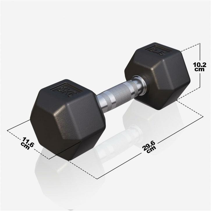 Hex Rubber Dumbbell 2 - 27.5 kg