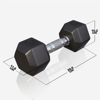 Hex Rubber Dumbbell 2 - 27.5 kg