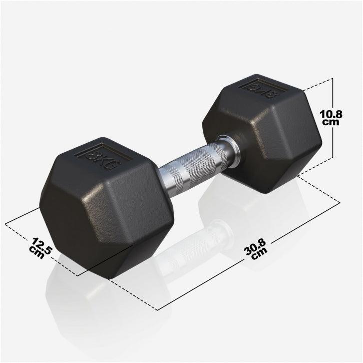 Hex Rubber Dumbbell 2 - 27.5 kg