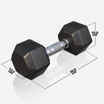 Hex Rubber Dumbbell 2 - 27.5 kg