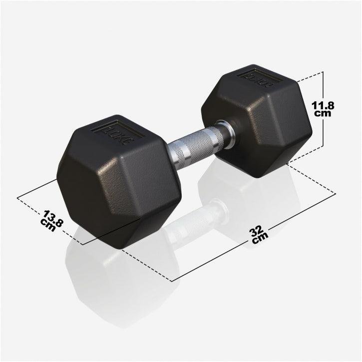 Hex Rubber Dumbbell 2 - 27.5 kg