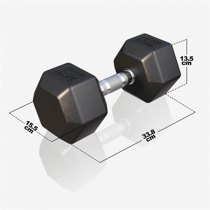 Hex Rubber Dumbbell 2 - 27.5 kg