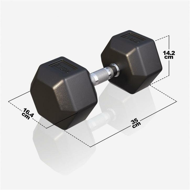 Hex Rubber Dumbbell 2 - 27.5 kg