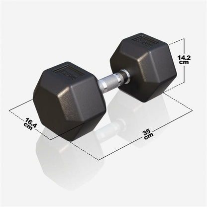 Hex Rubber Dumbbell 2 - 27.5 kg