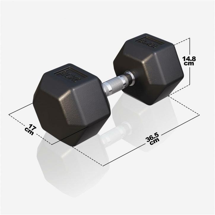 Hex Rubber Dumbbell 2 - 27.5 kg