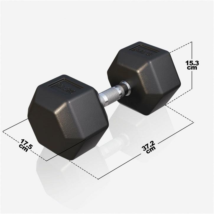 Hex Rubber Dumbbell 2 - 27.5 kg