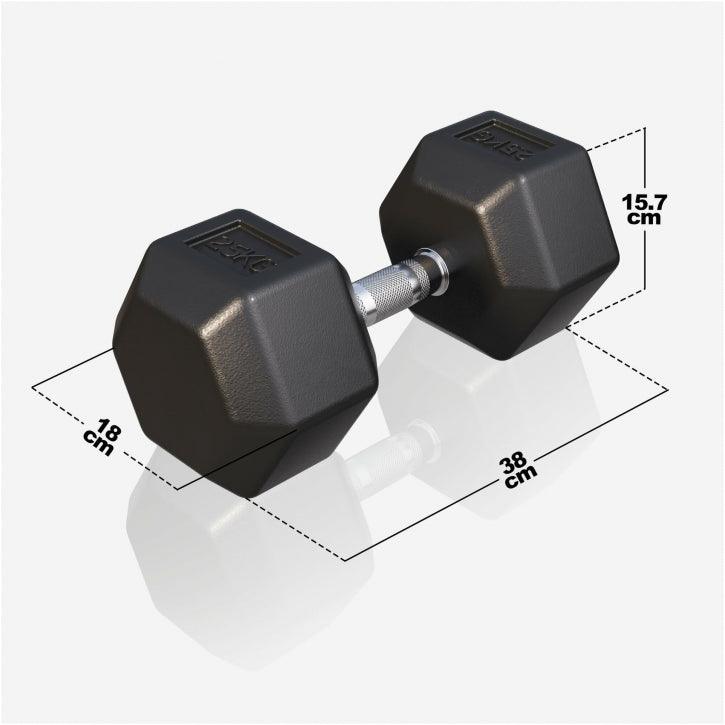 Hex Rubber Dumbbell 2 - 27.5 kg