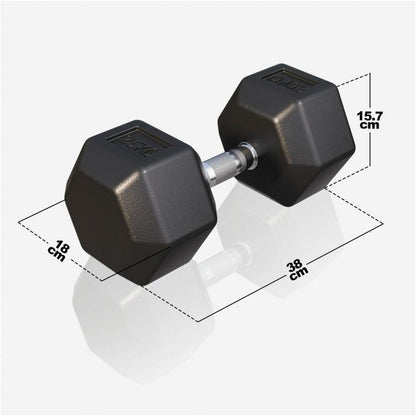 Hex Rubber Dumbbell 2 - 27.5 kg