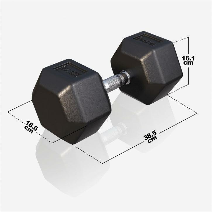 Hex Rubber Dumbbell 2 - 27.5 kg