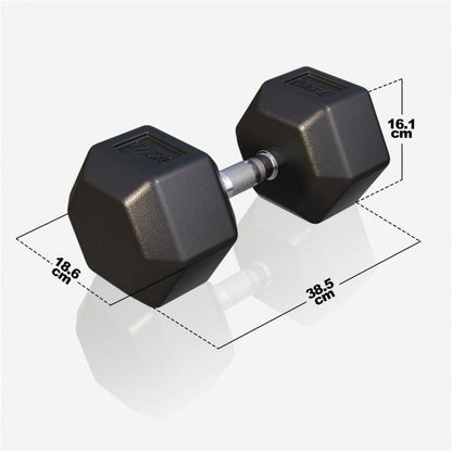 Hex Rubber Dumbbell 2 - 27.5 kg