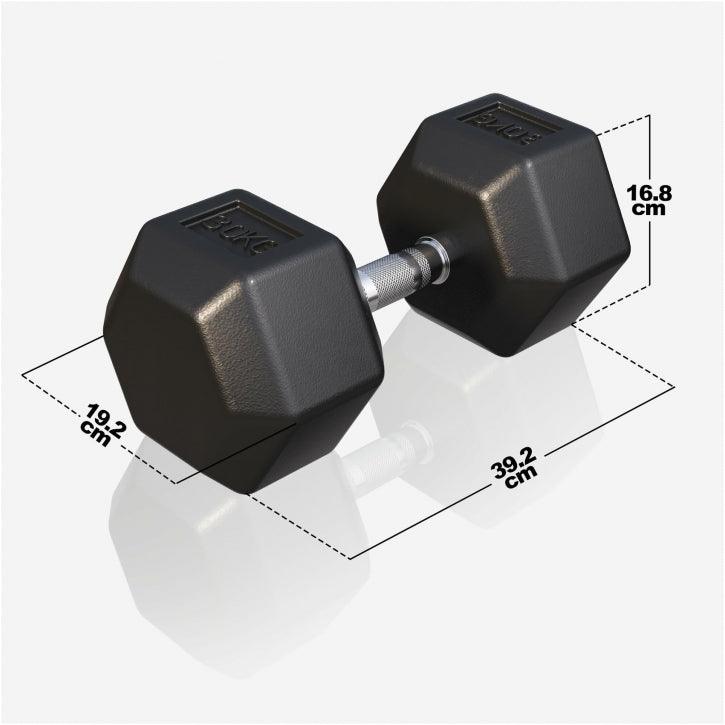 Hex Rubber Dumbbell 2 - 27.5 kg