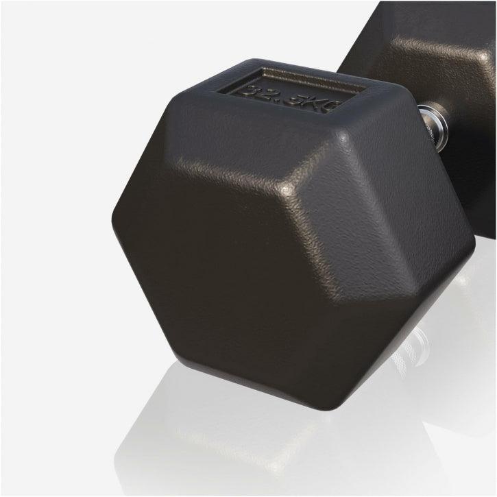 Hex Rubber Dumbbell 2 - 27.5 kg