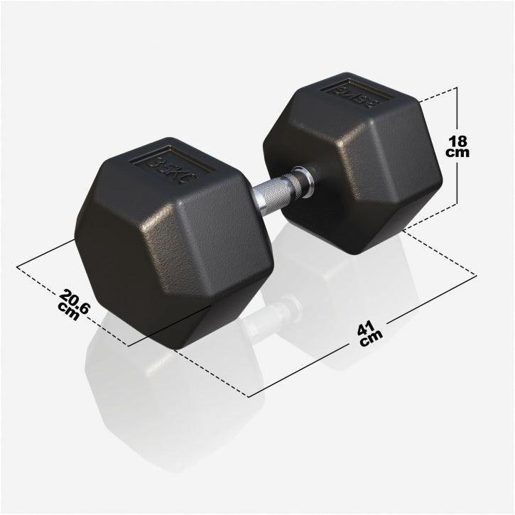 Hex Rubber Dumbbell 2 - 27.5 kg