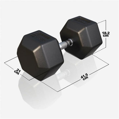Hex Rubber Dumbbell 2 - 27.5 kg