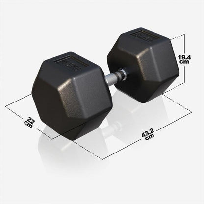 Hex Rubber Dumbbell 2 - 27.5 kg