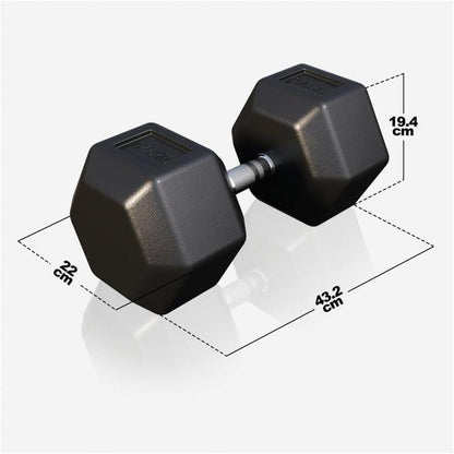 Hex Rubber Dumbbell 2 - 27.5 kg