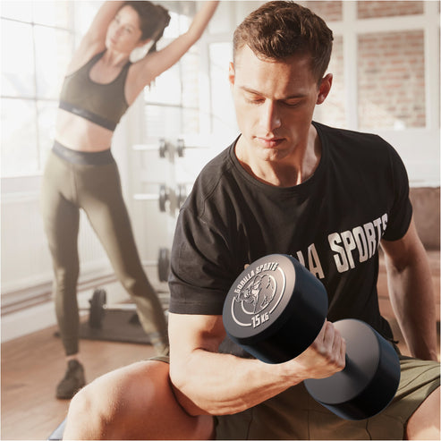 Rubber Dumbbell Set 2.5 - 27.5 kg or in Set