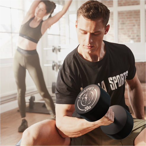 Rubber Dumbbell Set 2.5 - 27.5 kg or in Set