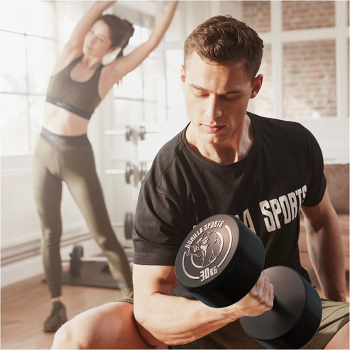 Rubber Dumbbell Set 2.5 - 27.5 kg or in Set