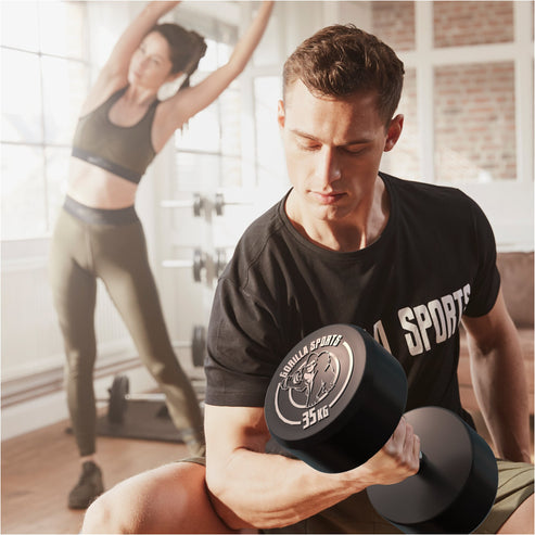 Rubber Dumbbell Set 2.5 - 27.5 kg or in Set