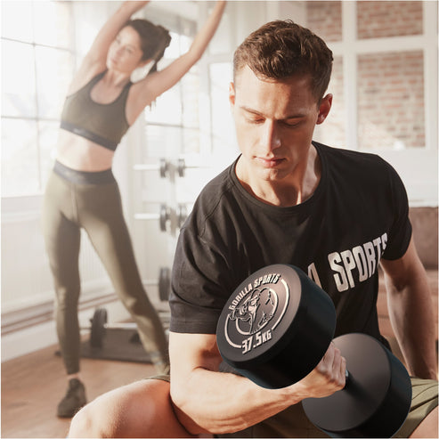 Rubber Dumbbell Set 2.5 - 27.5 kg or in Set