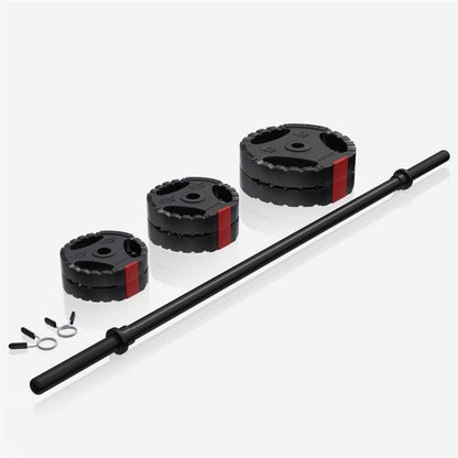 Plastic Barbell Set with Grip Weight Plates 19.5 kg