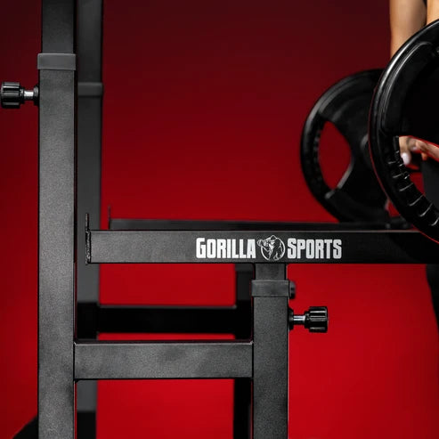 Adjustable Squat Rack with Dip Handles