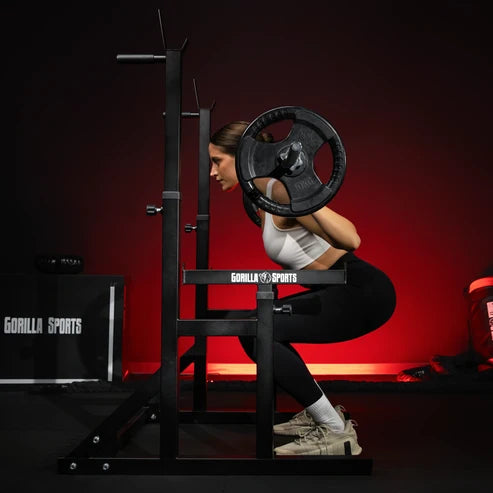 Adjustable Squat Rack with Dip Handles