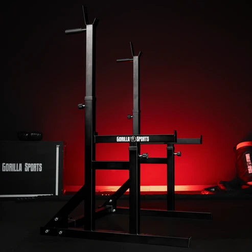 Adjustable Squat Rack with Dip Handles