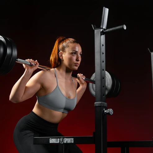 Adjustable Squat Rack with Dip Handles
