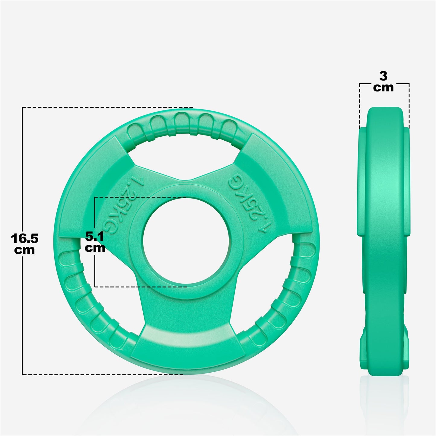 Rubber Tri-Grip Olympic Weight Plate 50/51 mm
