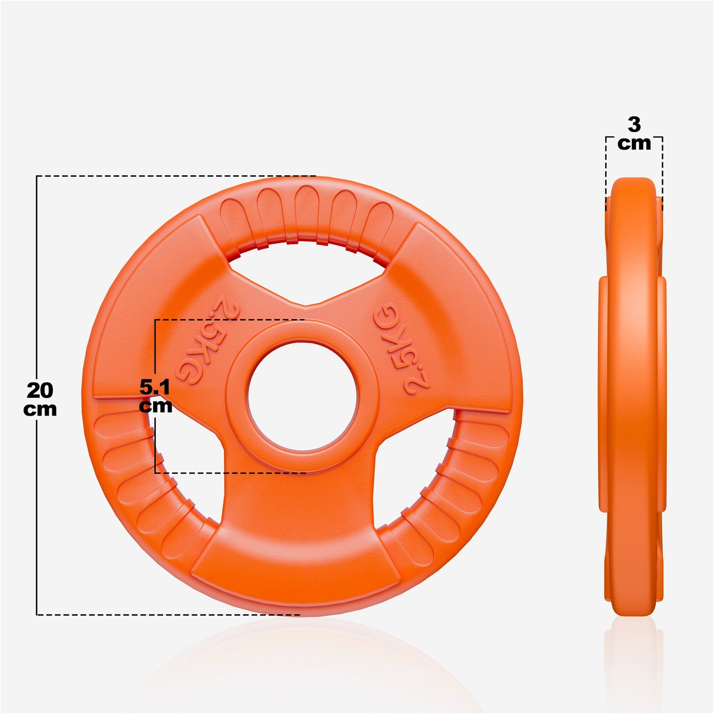 Rubber Tri-Grip Olympic Weight Plate 50/51 mm