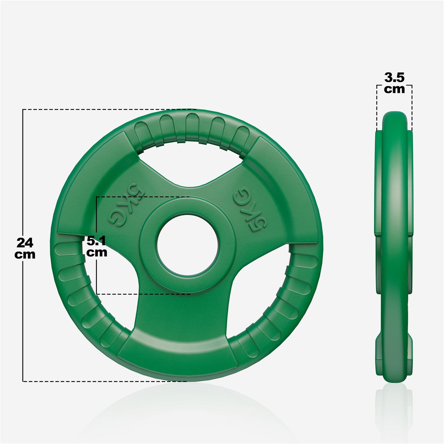 Rubber Tri-Grip Olympic Weight Plate 50/51 mm