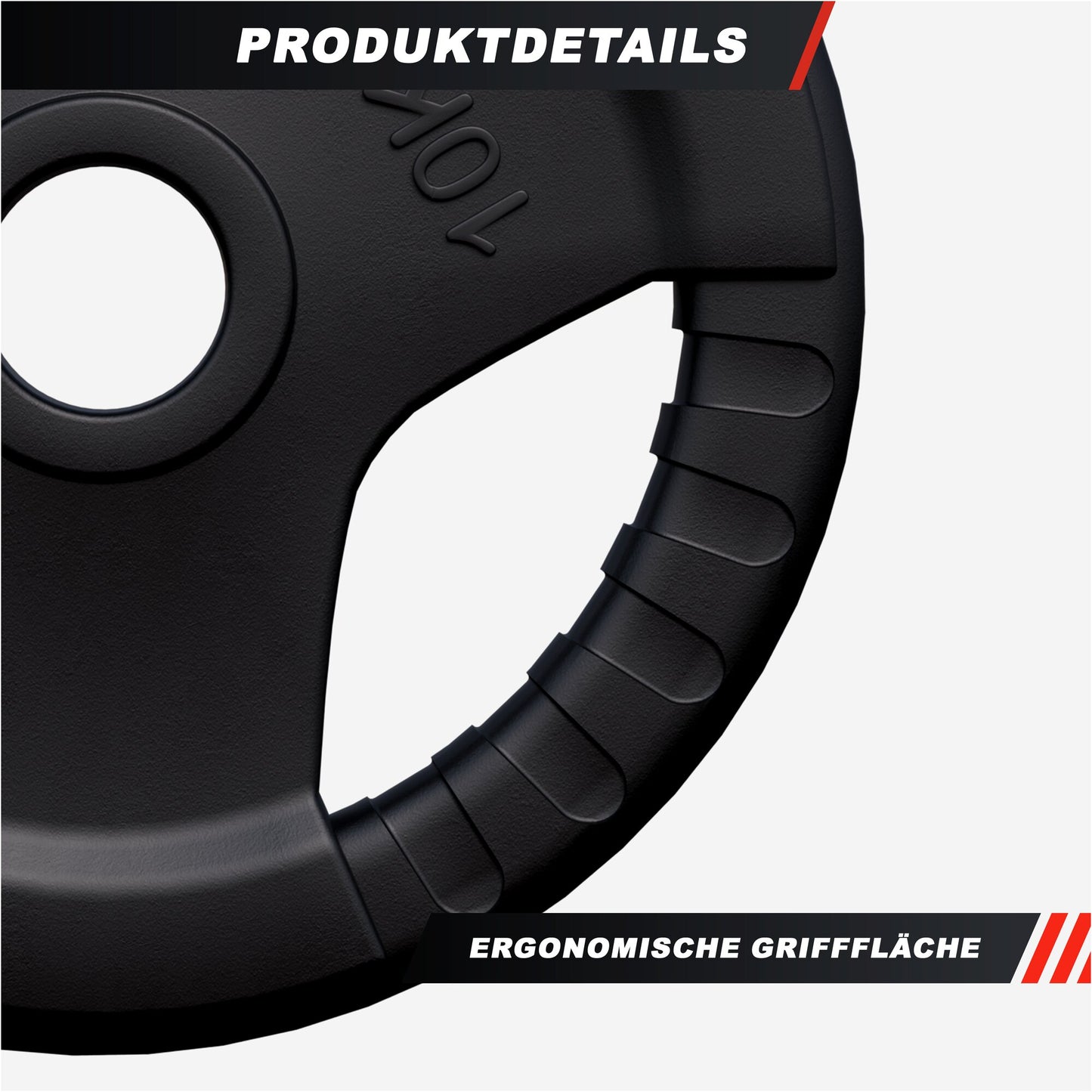 Rubber Tri-Grip Olympic Weight Plate 50/51 mm