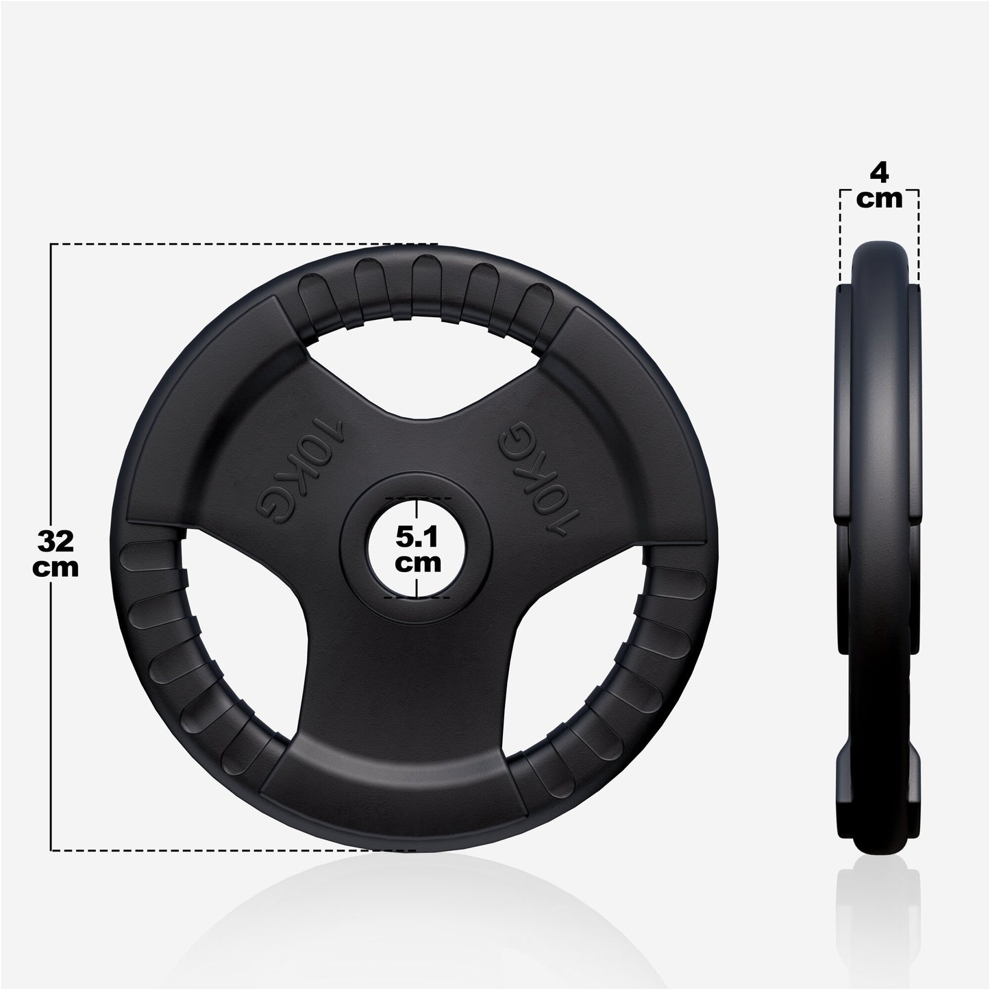 Rubber Tri-Grip Olympic Weight Plate 50/51 mm