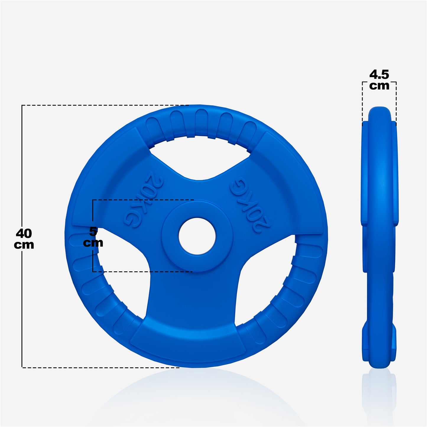 Rubber Tri-Grip Olympic Weight Plate 50/51 mm