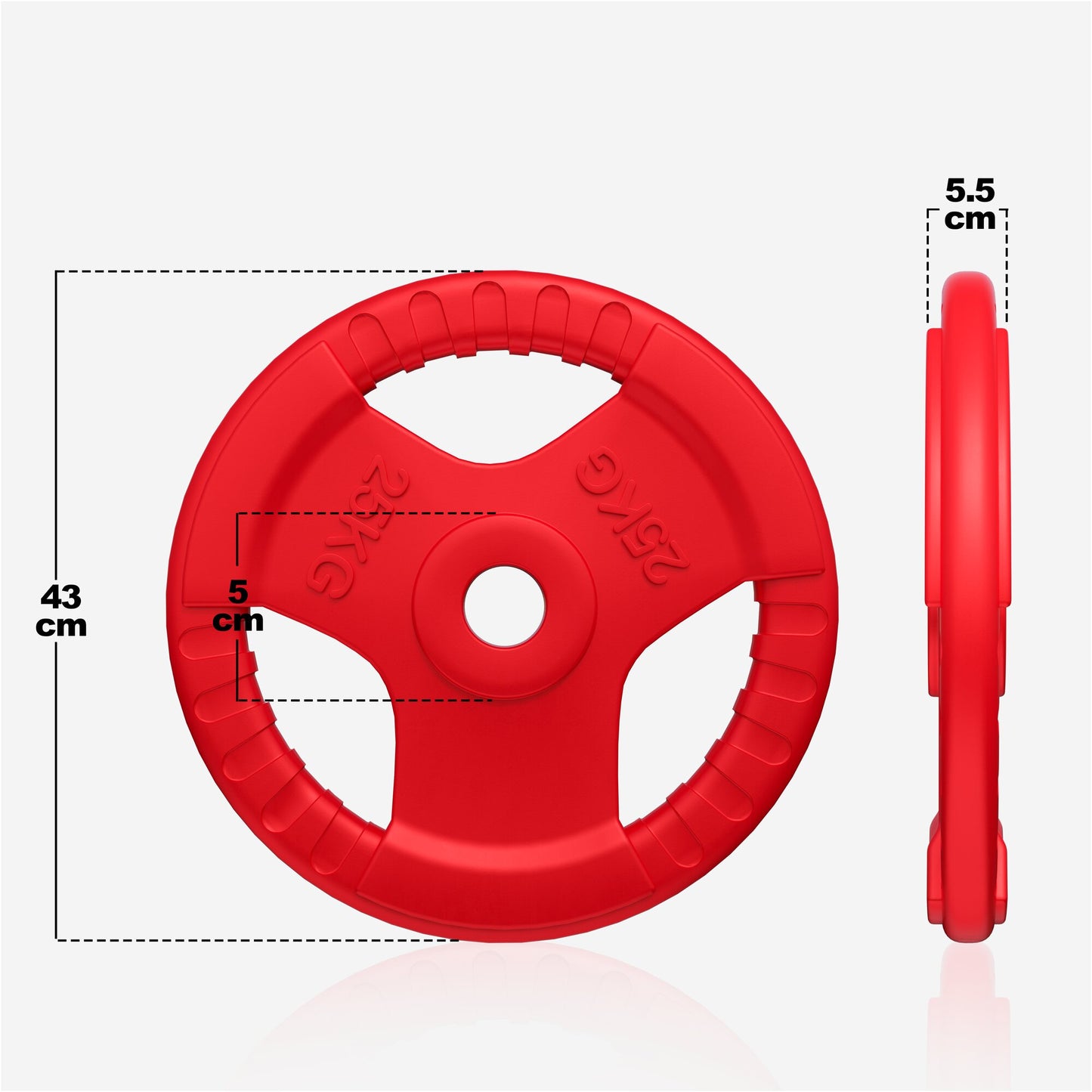 Rubber Tri-Grip Olympic Weight Plate 50/51 mm