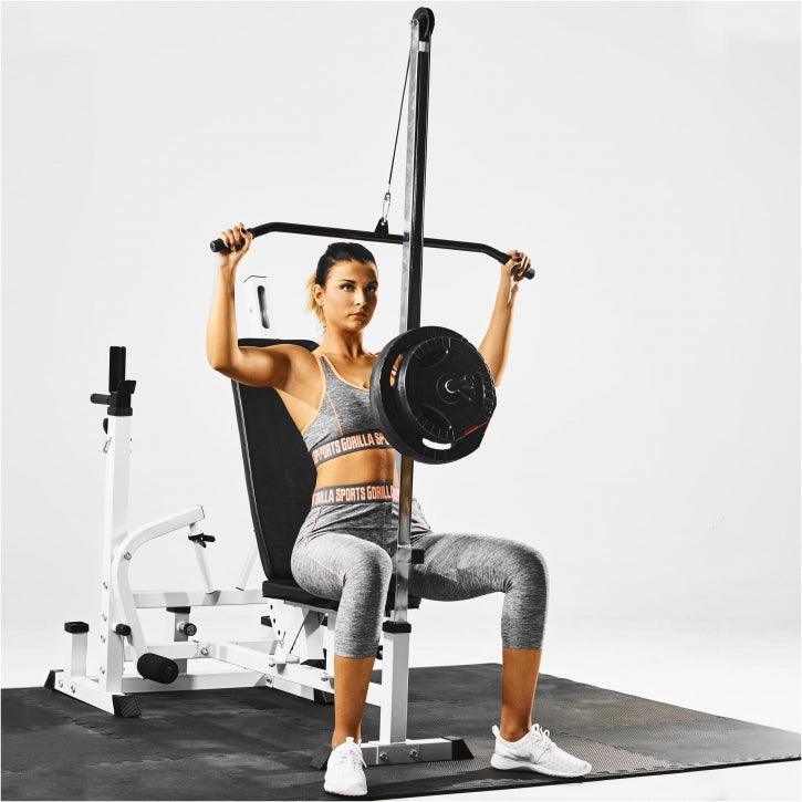 Lat pull-down tower in chrome for the Universal weight station
